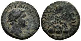 Roman Provincial
CAPPADOCIA. Caesarea. Trajan (98-117 AD).
AE Bronze (22.4mm 3.56g)
Obv:Laureate head of Trajan right
Rev: Mt. Argaeus, wreath abo...