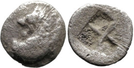 Greek
THRACIAN CHERSONESOS. 'Kardia' (Circa 500 .
AR Hemiobol (6.8mm 0.31g).
Obv: Forepart of lion right, head left
Rev: Quadripartite incuse squa...
