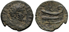 Roman Provincial
THRACE. Coela. Septimius Severus (193-211 AD)
AE Brozne (17.2mm 2.79g)
Obv: Laureate and draped bust to right
Rev: Prow to right;...