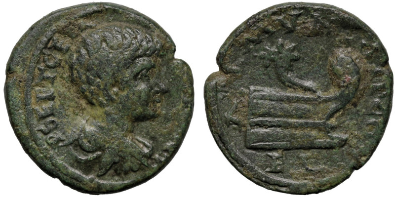 Roman Provincial
THRACE. Coela. Geta (209-211 AD).
AE Bronze (18.2mm 3.67g)
O...