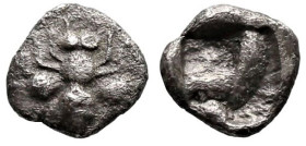 Greek
IONIA. Ephesos. (Circa 550-500 BC). Persic standard
AR Tetartemorion or 1/48 Stater (5.6mm 0.21g)
Obv: Bee
Rev: Quadripartite incuse square....