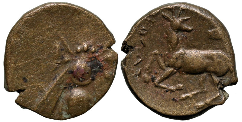 Greek
IONIA. Ephesos. (circa 4th century BC)
AE Bronze (15mm 2.28g)
Obv:
Rev...