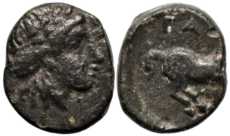 Greek
TROAS. Gargara. (400-284 BC).
AE Bronze( 9mm 0.61g)
Obv: Laureate head ...