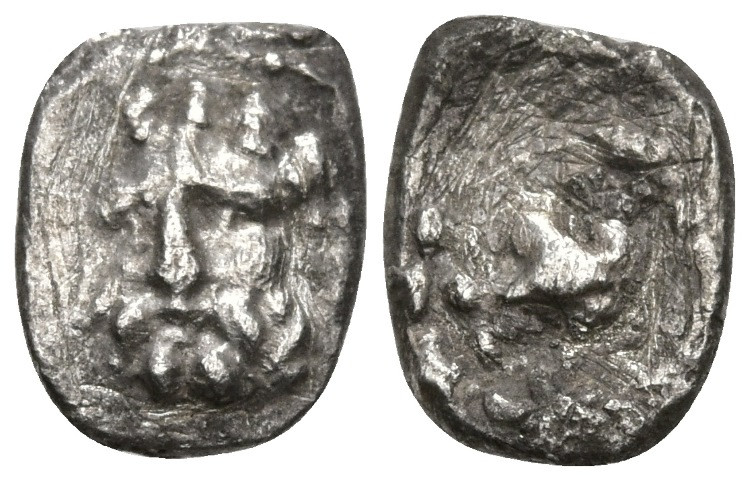 Greek
CILICIA. Isaura. (Circa 333-322 BC).
AR Hemiobol (6.4mm 0.28g)
Obv: Hea...