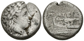 Greek
BITHYNIA. Kios. (Circa 350-300 BC).
AR Hemidrachm (16.9mm 2.35g)
Obv: KIA Laureate head of Apollo to right.
Rev. Prow of galley to left; on ...