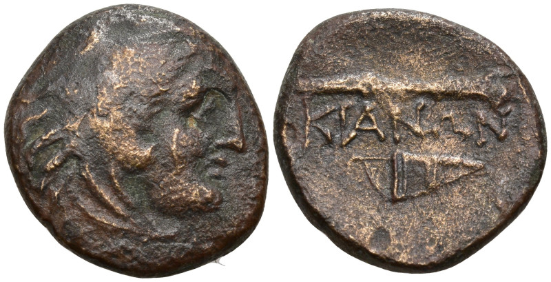 Greek
Bithynia. Kios. (270-240 BC).
AE Bronze (27mm 5.58g)
Obv: Head of Herak...