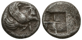 Greek
IONIA. Klazomenai. (Circa 480-400 BC)
AR Diobol (12.1mm 1.1g).
Obv: Forepart of a winged boar to right.
Rev: Quadripartite incuse square.
S...