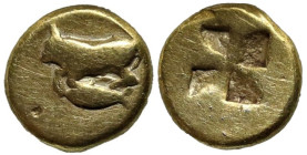 Greek
MYSIA. Kyzikos. (Circa 500-450 BC).
Obv: Bull kneeling left on tunny left.
Rev: Quadripartite incuse square.
Cf. Nomisma VII 89 (stater, hek...