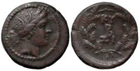 Greek
MYSIA. Kyzikos. (2nd-1st centuries BC).
AE Bronze (21.6mm 6.12g)
Obv: Laureate head of Kore-Soteira to right
Rev: B monogram between KY-ΣI a...