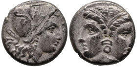 Greek
MYSIA. Lampsakos. (Circa 390-330 BC).
AR Tetrobol (13.1mm 2.52g)
Obv: Janiform female head, with circular earring.
Rev. Λ-Α-Μ Head of Athena...