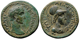 Roman Provincial
MYSIA. Miletopolis. Hadrian (117-138 AD).
AE Bronze (20.08mm 5.18g)
Obv: ΑΥ Κ ΤΡΑΙΑΝΟϹ ΑΔΡΙΑΝΟϹ. Laureate bust right, with slight ...