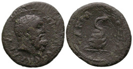 Roman Provincial
LYDIA. Nacrasa. Pseudo-autonomous issue. (Circa 100-150 AD).
AEA Bronze (27.9mm 2.16)
Obv: Bearded head of Hercules right
Rev: Se...