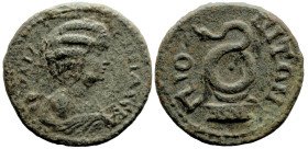 Roman Provincial
TROAS. Pionia. Julia Domna, wife of Septimius Severus (Circa 193-217 AD)
AE Bronze (20.9mm 5.17)
Obv: IOVΛIA ΔOMNA CEB. Draped bus...