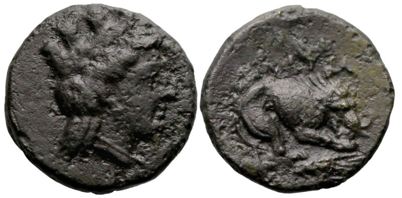 Greek
MYSIA. Plakia. (4th century BC).
AE Bronze (11.2mm 1.31g)
Obv: Turreted...