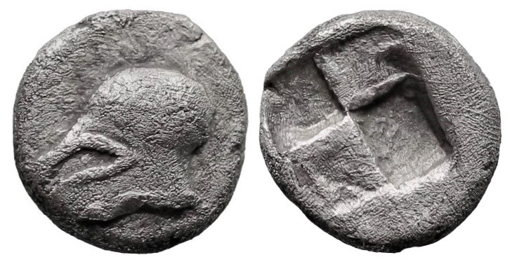 Greek
IONIA. Uncertain mint. (Circa 600-550 BC).
AR Obol (7.8mm 0.7g)
Obv: Co...