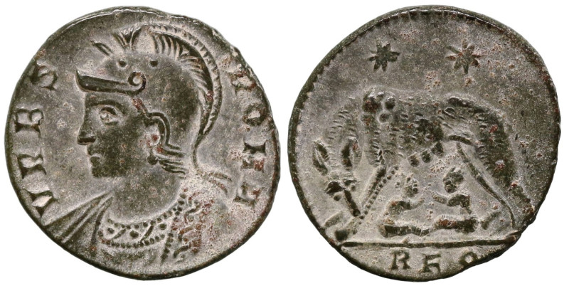 Roman Imperial
Commemorative Series (330 AD). Rome
AE Follis (16mm 2.14g)
Obv...