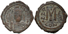 Byzantine
Maurice Tiberius (582-602 AD).Constantinople mint, Dater RY 6 = 587/8 AD.
AE Follis (30.1mm 11.49g)
Obv: D N mAVRC TIbЄR PP AV, cuirassed...