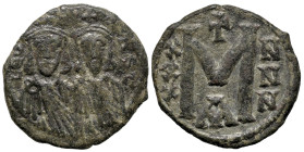 Byzantine
Leo III Tthe "Isaurian", with Constantine V (717-741 AD). Constantinople.
AE Follis (21.8mm 4.98g)
Obv: LEOn S COnST. The busts of Leo, w...