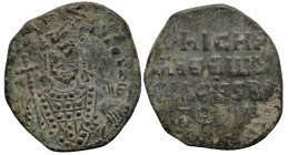 Byzantine
Nicephorus II Phocas (963-969 AD). Constantinople
AE Follis (21.4mm 6.13g)
Obv: + hICIFR b-ASILEV RW, crowned bust of Nicephorus facing, ...