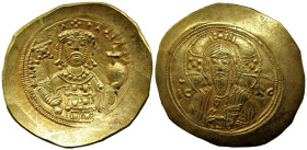 Byzantine
Michael VII Ducas (1071-1078 AD). Constantinople
AV Histamenon Nomisma (27mm 4.41g)
Obv: +MIX AHΛ RACIΛ O Δ Bust of Michael VII facing, w...