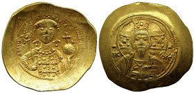 Byzantine
Michael VII Ducas (1071-1078 AD). Constantinople
AV Histamenon Nomisma (28.8mm 4.42g)
Obv: +MIX AHΛ RACIΛ O Δ Bust of Michael VII facing,...