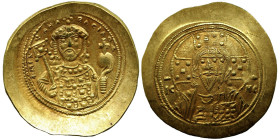 Byzantine
Michael VII Ducas (1071-1078 AD). Constantinople
AV Histamenon Nomisma (27.4mm 4.4g)
Obv: +MIX AHΛ RACIΛ O Δ Bust of Michael VII facing, ...