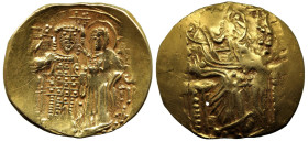 Byzantine
EMPIRE OF NICAEA. John III Ducas-Vatazes (1222-1254). Magnesia.
AV Hyperpyron (26mm 4.26g)
Obv: John standing facing, holding labarum and...