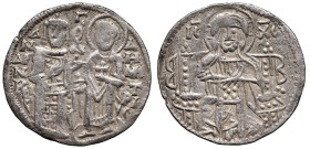 Byzantine
Andronicus III Palaeologus (1328-1341 AD). Constantinople
AR Basilikon (20mm 2g)
Obv: ΔHMHTPIOC ANΔPNKOC, ΓOA. St. Demetrius on left and ...