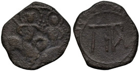 Byzantine
Manuel II Palaeologus (1391-1425 AD). Constantinople mint. Class I.
AE Tornese (17.2mm 1.83g)
Obv: Manuel and St. Demetrius both radiate ...