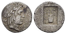 ANCIENT GREEK COIN.

Condition : Good very fine.

Weight : 1.5 gr
Diameter : 14 mm