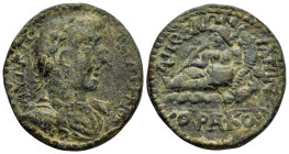 PISIDIA. Apollonia-Mordiaeum. Gallienus.(253-268). Ae.

Obv : AYT K Π Λ ΓAΛΛIHNOC.
Laureate and draped bust right.

Rev : AΠOΛΛΩNIATΩN AV ΘPA KO.
Rive...