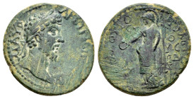 CILICIA. Flaviopolis. Marcus Aurelius (Caesar, 139-161). Ae. 

Obv : Μ ΑΥΡ ΑΝΤΩΝƐΙΝοϹ Ϲɛβ.
Laureate head right.

Rev : ΦΛΑΟΥΙΟΠΟΛƐΙΤΩΝ ƐΤΟΥϹ ϞΔ.
Athen...