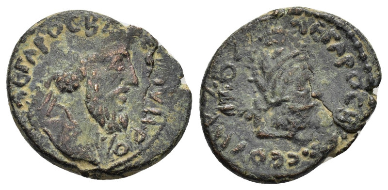 MESOPOTAMIA. Edessa. Septimius Severus with Abgar VIII (193-211). Ae.

Condition...