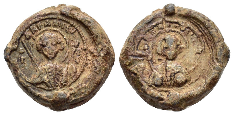 BYZANTINE LEAD SEAL.(Circa 7th-11th Century).Pb.

Weight : 10.3 gr
Diameter : 19...