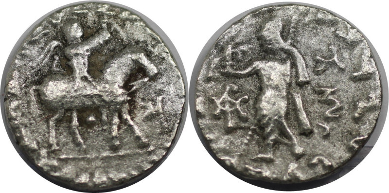 Griechische Münzen, INDO - SKYTHEN. Azes I/II, ca. 35-12 v. Chr. Drachmen. Vs.: ...