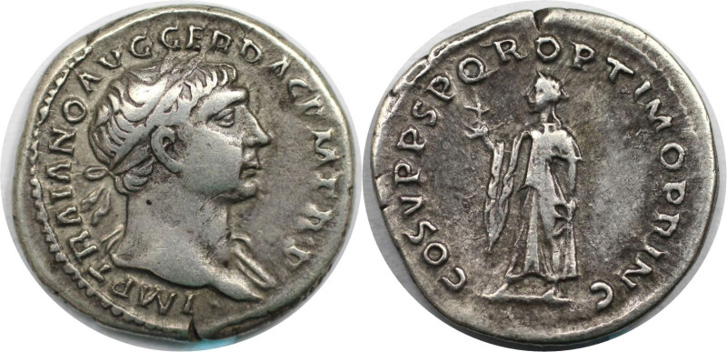 Römische Münzen, MÜNZEN DER RÖMISCHEN KAISERZEIT. Trajan (98-117 n. Chr). AR Den...