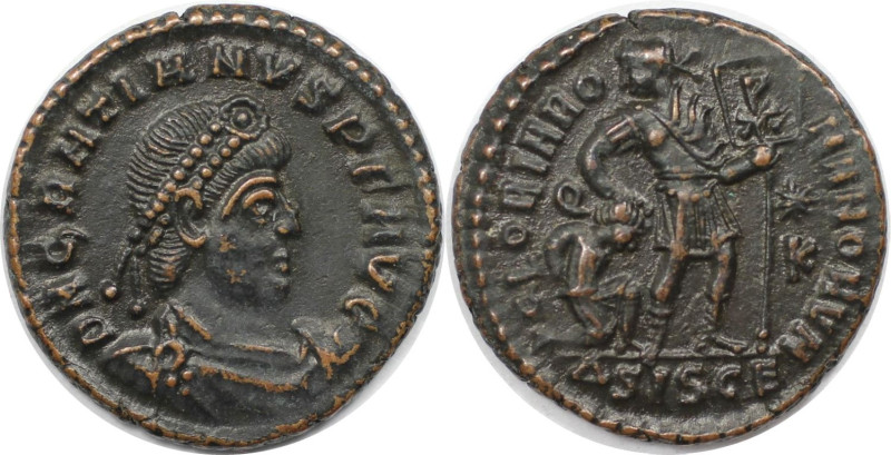 Römische Münzen, MÜNZEN DER RÖMISCHEN KAISERZEIT. Gratianus (367-383 n. Chr). AE...