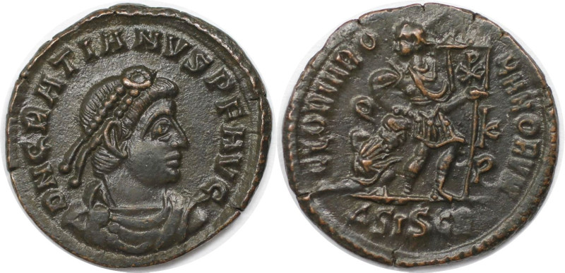 Römische Münzen, MÜNZEN DER RÖMISCHEN KAISERZEIT. Gratianus (367-383 n. Chr). AE...