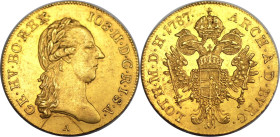 RDR – Habsburg – Österreich, RÖMISCH-DEUTSCHES REICH. Joseph II. (1765-1790). Dukat 1787 A, Wien. Gold. 3,48 g. Fr. 439. Sehr schön-vorzüglich. Kl.Kra...