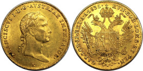 RDR – Habsburg – Österreich, RÖMISCH-DEUTSCHES REICH. Franz I. (1806-1835). Dukat 1835 E, Karlsburg. Gold. 3,49 g. Her. 17. Jl. 216. Schl. 221. Frühwa...