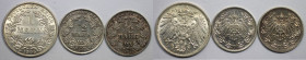 Deutsche Münzen und Medaillen ab 1871, REICHSKLEINMÜNZEN, Lots und Sammlungen. 1/2 Mark 1906 A, J.16 (Ss-vz). 1/2 Mark 1911 G, J.16 (Ss-vz). 1 Mark 19...
