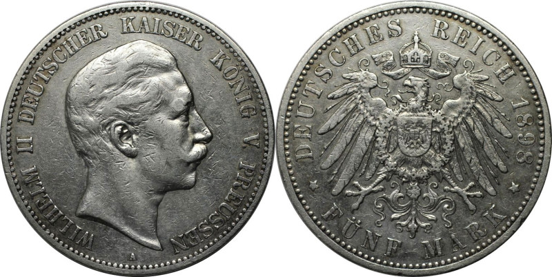 Deutsche Münzen und Medaillen ab 1871, REICHSSILBERMÜNZEN, Preußen, Wilhelm II. ...