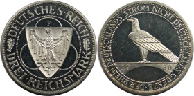 Deutsche Münzen und Medaillen ab 1871, WEIMARER REPUBLIK. 3 Reichsmark 1930 F, Stuttgart (Rheinlandräumung am 1. Juli). Entwurf Thodor Caspar Pilartz....