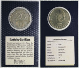 Deutsche Münzen und Medaillen ab 1945, Deutsche Demokratische Republik bis 1990. Otto Grotewohl (1894-1964). 20 Mark 1973. Neusilber. Jaeger 1548. Bes...