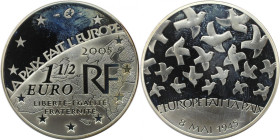 Europäische Münzen und Medaillen, Frankreich / France. 60 Jahre Frieden und Freiheit. 1 1/2 Euro 2005. 22,20 g. 0.900 Silber. 0.64 OZ. KM 1441. Polier...