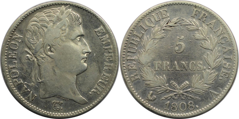 Europäische Münzen und Medaillen, Frankreich / France. Napoleon I. 5 Francs 1808...