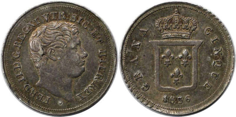 Europäische Münzen und Medaillen, Italien / Italy. Neapel. Ferdinand II. 5 Grana...