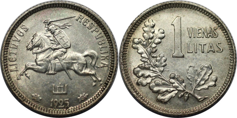 Europäische Münzen und Medaillen, Litauen / Lithuania. 1 Litas 1925. 2,70 g. 0.5...