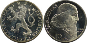 Europäische Münzen und Medaillen, Tschechoslowakei / Czechoslovakia. Johann Amos Comenius. 10 Kronen 1957. 12,0 g. 0.500 Silber. 0.19 OZ. KM 48. Polie...