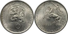 Europäische Münzen und Medaillen, Tschechoslowakei / Czechoslovakia. 100 Jahre Prager Nationaltheater. 10 Kronen 1968. 12,0 g. 0.500 Silber. 0.19 OZ. ...